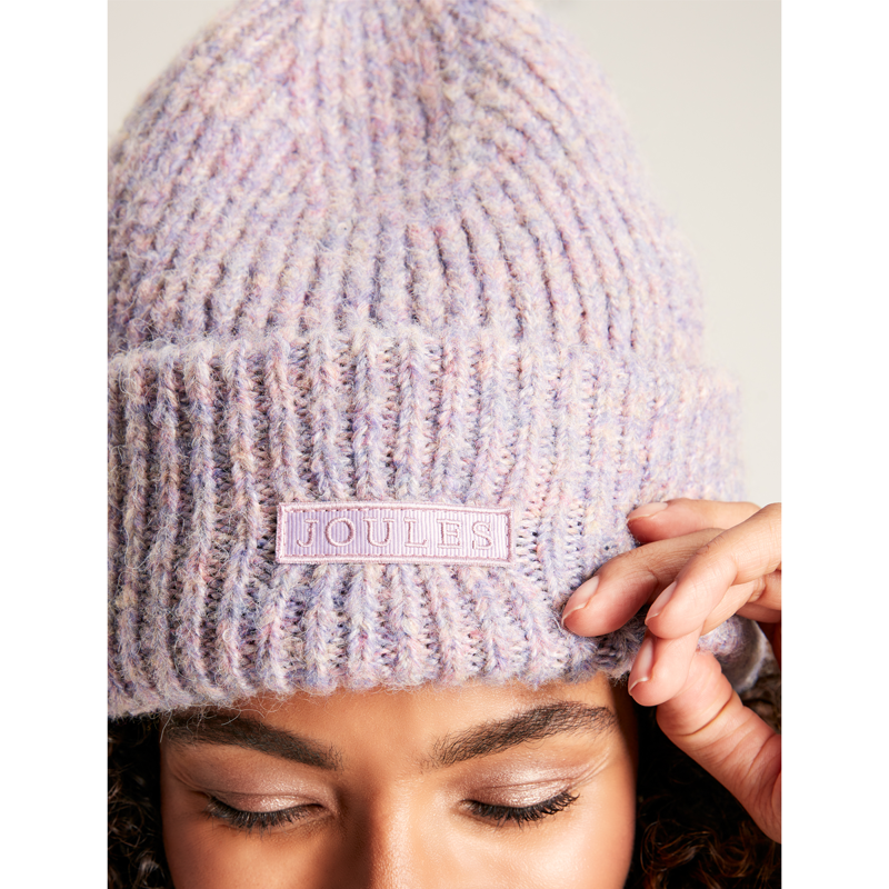 Joules Eloise Soft Oversized Beanie Hat - Soft Purple-2
